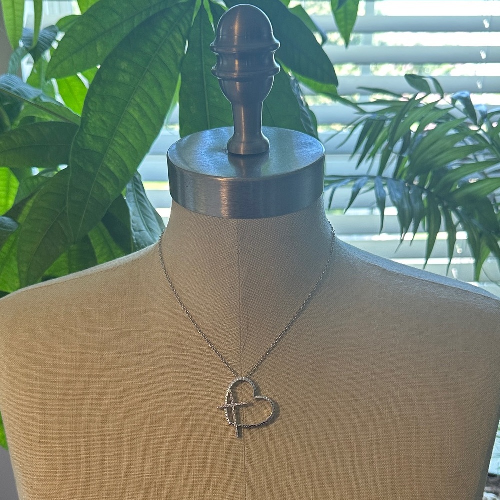 Traci Lynn Silver Heart Necklace